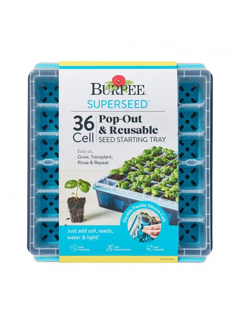Burpee SuperSeed Seed Starting Tray | 36 Cell Reusable Seed Starter Tray | for Starting Vegetable, Flower & Herb Seeds | Indoor Grow Kit for Plant Seedlings | for Germination Success