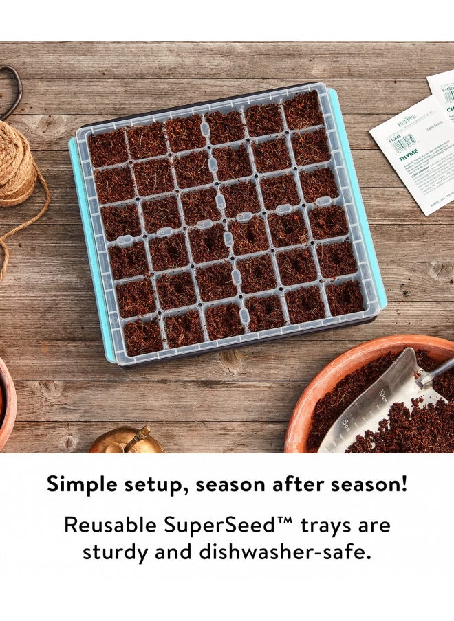 Burpee SuperSeed Seed Starting Tray | 36 Cell Reusable Seed Starter Tray | for Starting Vegetable, Flower & Herb Seeds | Indoor Grow Kit for Plant Seedlings | for Germination Success