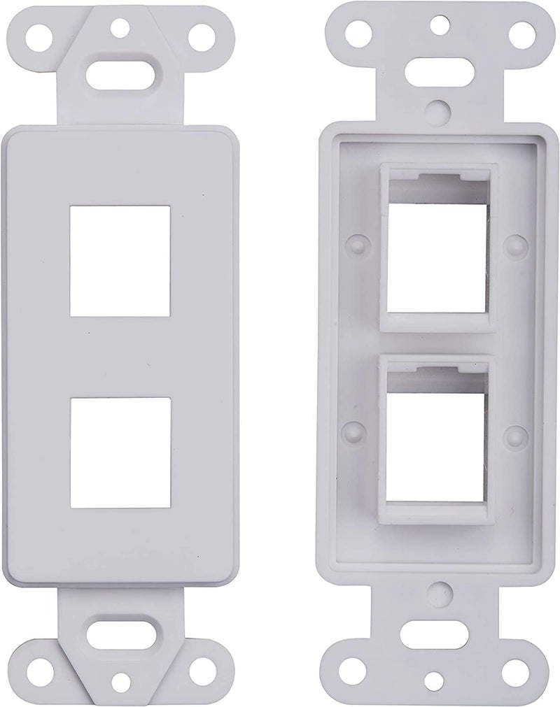 SATMAXIMUM 10 Pack Keystone Wall Plate 2 Port, White Decorator Insert Cover for Ethernet, HDMI, Coax, Cat6 Cat5, RJ45, Home & Office Installations - Image 4