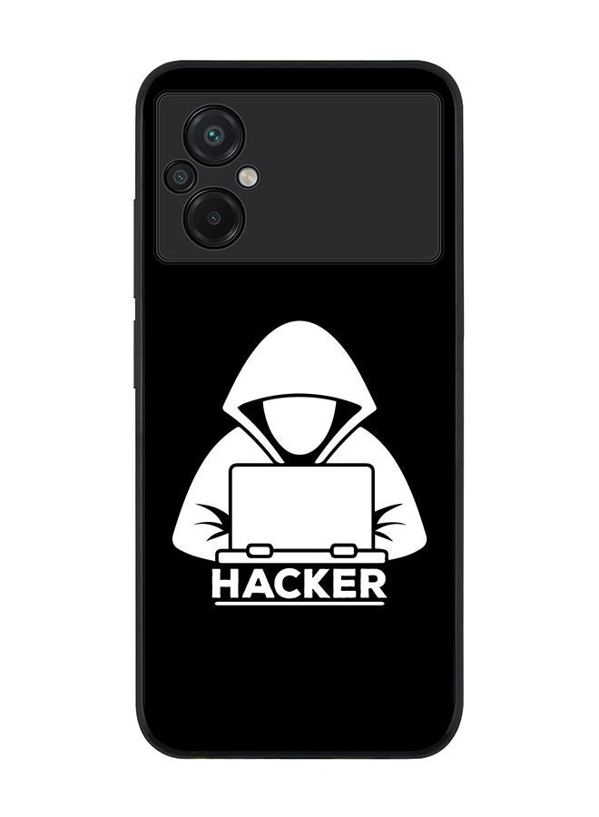 Stylizedd حافظة حواف سوداء متينة لهاتف Xiaomi Poco M5 - غلاف مرن من مطاط TPU رقيق مضاد للسقوط - هاكر - Image 1