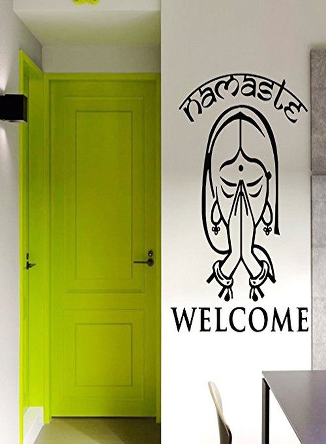 Asmi Collections PVC Wall Stickers Namaste and Welcome - Image 1