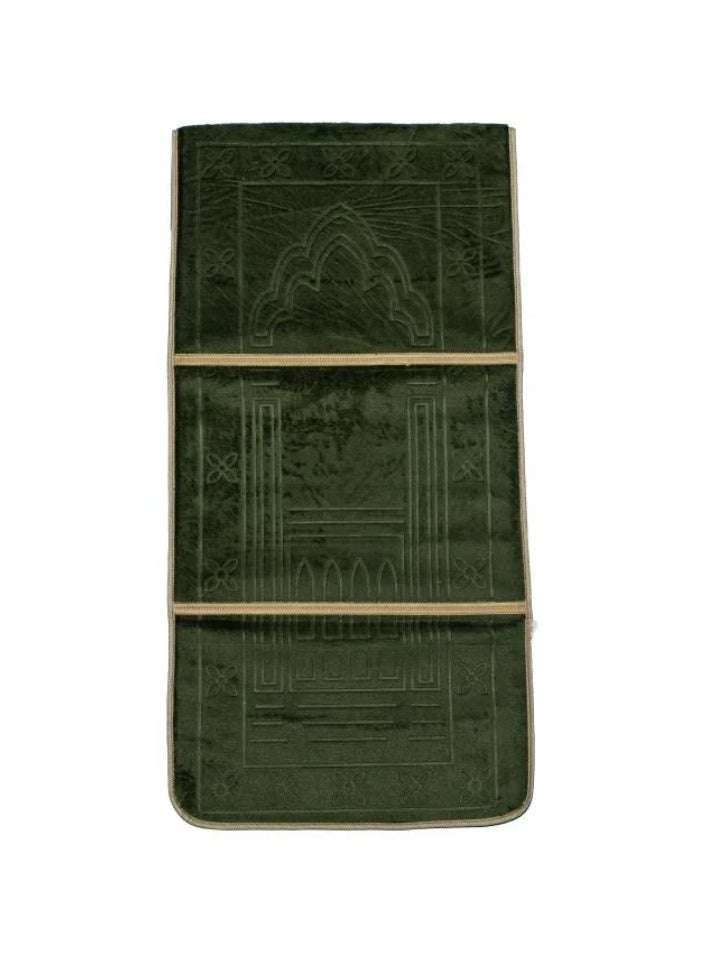 سمارت هوم سجادة صلاة مبطنة قابلة للطي تستخدم كبساط للإسترخاء وكمقعد ارضي مع مسند ظهر (لون أخضر) - Image 2