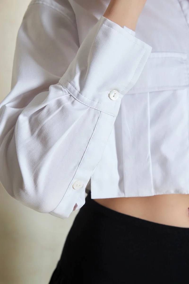 فيرجيو Cotton Crop Daywear Shirts With Cargo Pockets for Women
