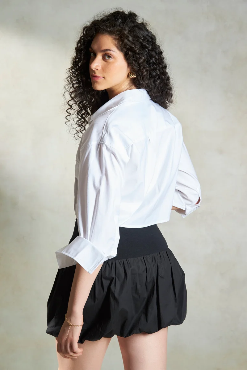 فيرجيو Cotton Crop Daywear Shirts With Cargo Pockets for Women