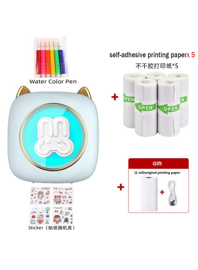 Neutral Hot Portable Printer Small Household Ink-free Printing Student Wrong Topic Adhesive Label Printer - Image 1