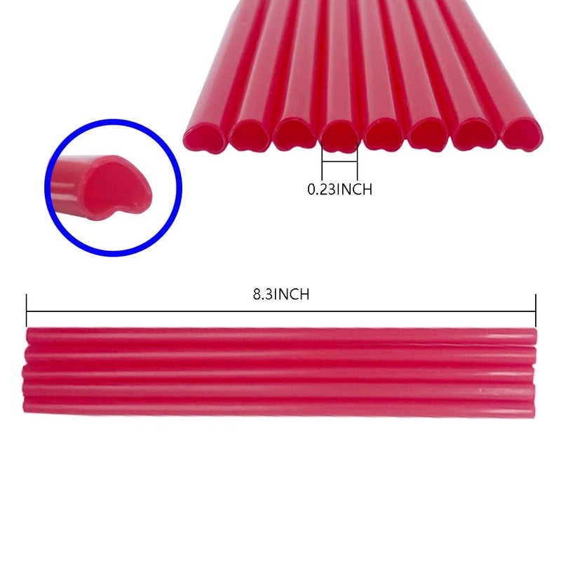 Amsthow 100Pcs Heart Shaped Straws Red Cute Plastic Individually Wrappe Drinking Straws for Valentine's Day Wedding Cocktail Birthday Chai Shakes Cocoa (100Pcs) - Image 2