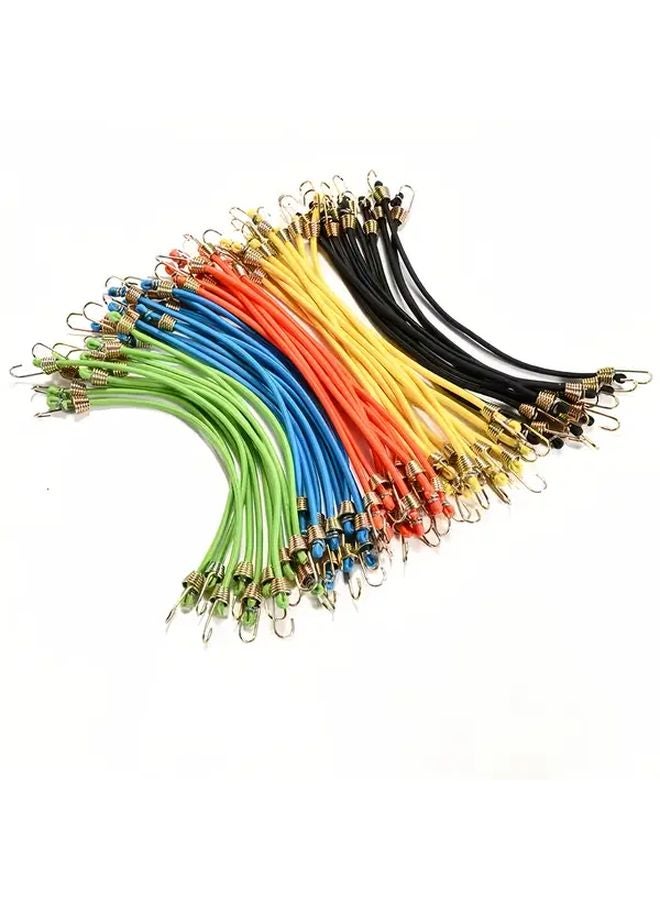 Mixed Color 10Pcs 10 Inch Mini Rubber Bands 100LB Capacity Hooks for Bicycle Camping Luggage - Image 2