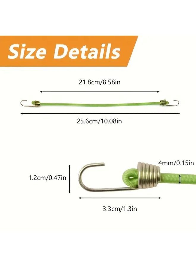 Mixed Color 10Pcs 10 Inch Mini Rubber Bands 100LB Capacity Hooks for Bicycle Camping Luggage - Image 3