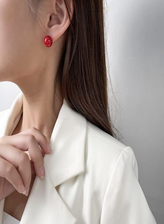 lureme 4 Pairs Round Simulated Shell Pearl Stud Earrings Pack (er006323-2) - Image 2