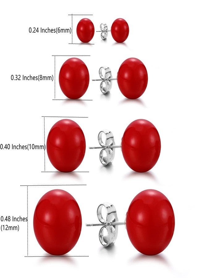 lureme 4 Pairs Round Simulated Shell Pearl Stud Earrings Pack (er006323-2) - Image 5