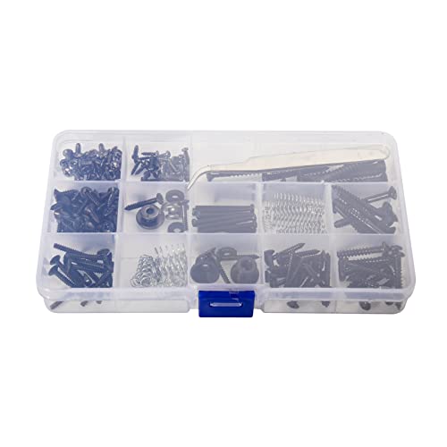 Cheerock Guitar Screws Kit for Electric Guitar Bridge, Pickup, Pickguard, Tuner, Switch, Neck Plate, 254 Pieces Guitar DIY Kit with A Elbow Tweezers (9 Types) - Image 5