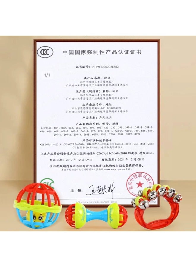 Baby Toys 0-1 Year Old Puzzle Early Education Newborn Hand Rattle 6 Baby Three Months Grip Training-Color: 0-12 Months, Watching Listening And Grasping Training - Image 5