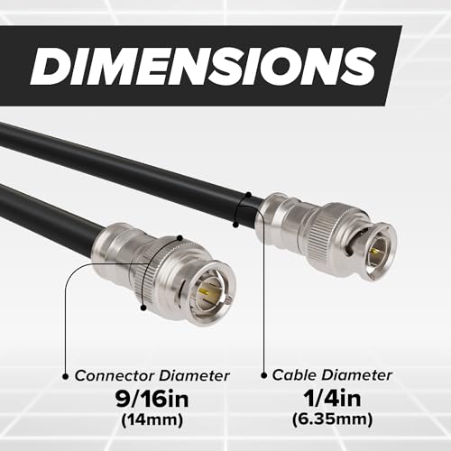 THE CIMPLE CO 125 FT BNC Cable with 2 Male BNC Connections - 75 Ohm, Low Loss HD-SDI and SDI Cable - Black, 125 Feet (38 Meters) - Image 3