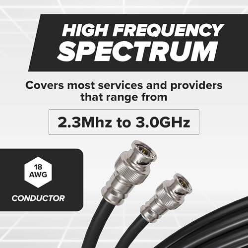 THE CIMPLE CO 125 FT BNC Cable with 2 Male BNC Connections - 75 Ohm, Low Loss HD-SDI and SDI Cable - Black, 125 Feet (38 Meters) - Image 5
