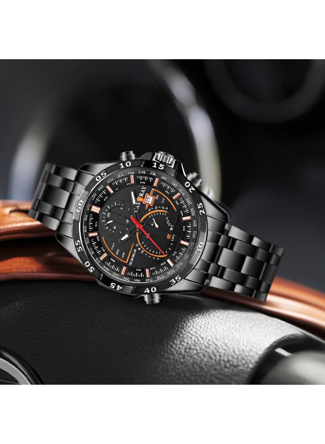 CASSRAY New high-end fully automatic multi-functional watch for handsome men - men's business student night-lit waterproof watch - Image 1