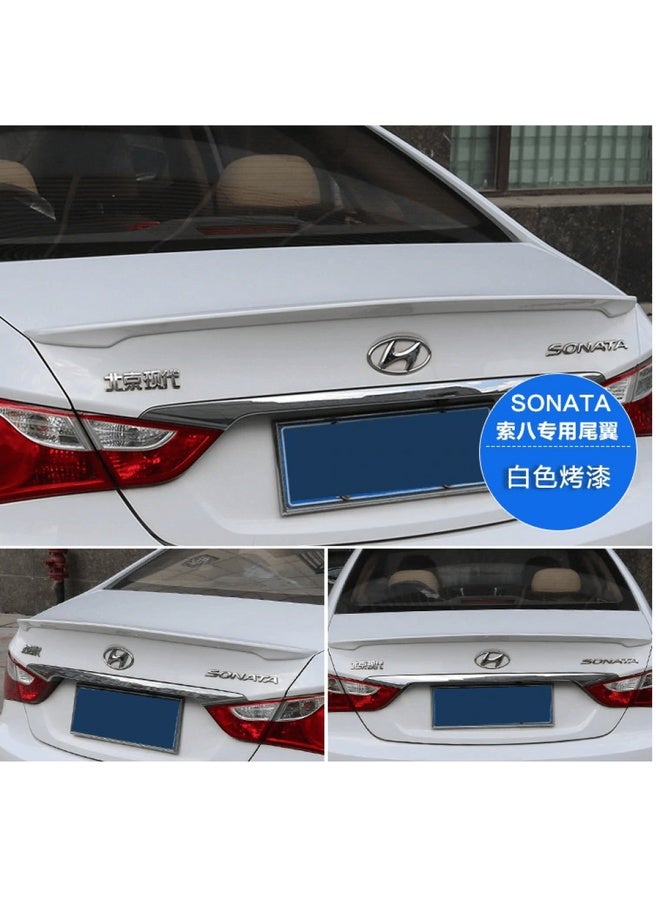 Hyundai Sonata 2011 2014 White Rear Spoiler Exterior Car Accessory Sport Design - Image 4