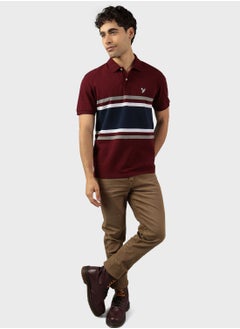 Striped Pique Polo