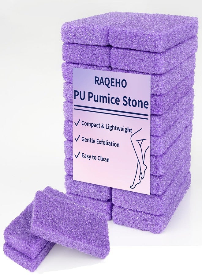 RAQEHO 20 Small Pumice Stone for Feet - 3.6 X 1.8 X 0.47 Inch Purple Foot Pumice Stone Foot Filer Pedicura Scrubber for Callus Removal Foot Care Spa Productos for Dark Elbows Hard Skin Exfoliating - Image 1