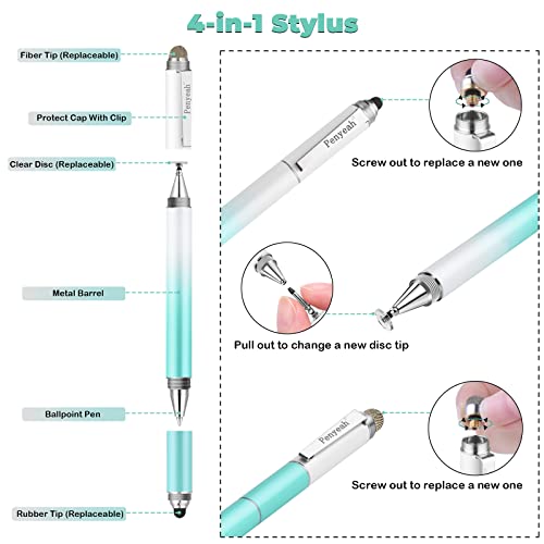 Penyeah Capacitive Stylus Pen (4 in 1),Universal Touch Screens Stylus Pen for iPad/Pro/iPhone/Android Phone/Samsung/Fire/Tablets and All Capacitive Touch Screens-Dream Blue - Image 2
