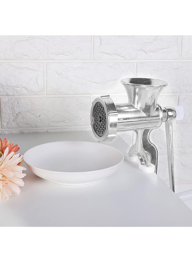 erorex Meat Grinder Household Manual Meat Grinder Hand Crank Meat Vegetable Mincer Grinding Machine Kitchen Tool For Mincing Meat And Sauces Household Pork Meat Mincer 7.0 X 3.9 X 9.6 In Silver - Image 4