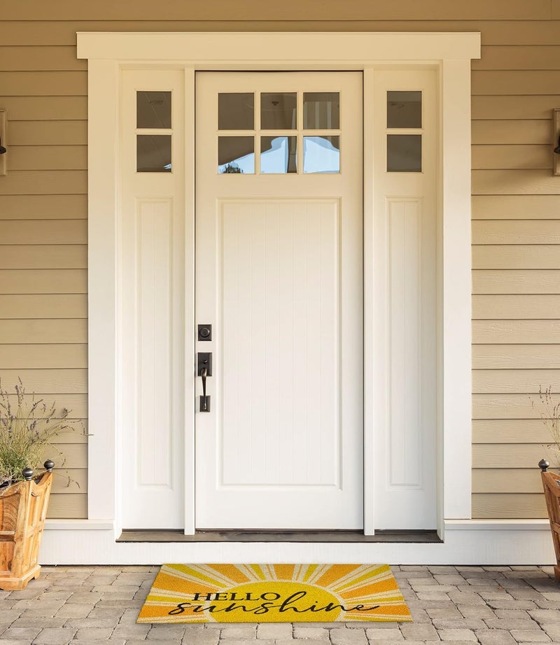 DII Natural Coir Doormat, Decorative Hello Mat, 17x29, Yellow Hello Sunshine - Image 5