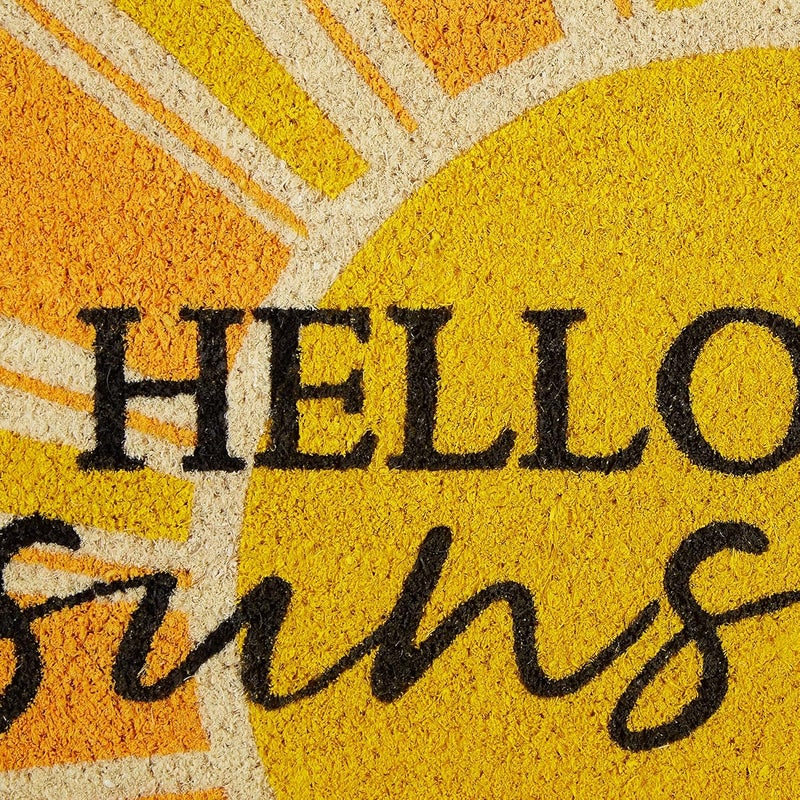 DII Natural Coir Doormat, Decorative Hello Mat, 17x29, Yellow Hello Sunshine - Image 4