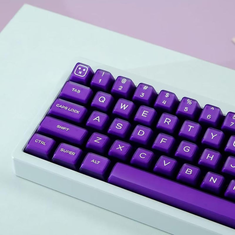 Sumgsn 142 Keys PBT Doubleshot Transluent Keycaps Purple SA Profile Keycaps Set Fit for 61/64/87/104/108 Cherry Mx Switches Mechanical Keyboard - Image 1