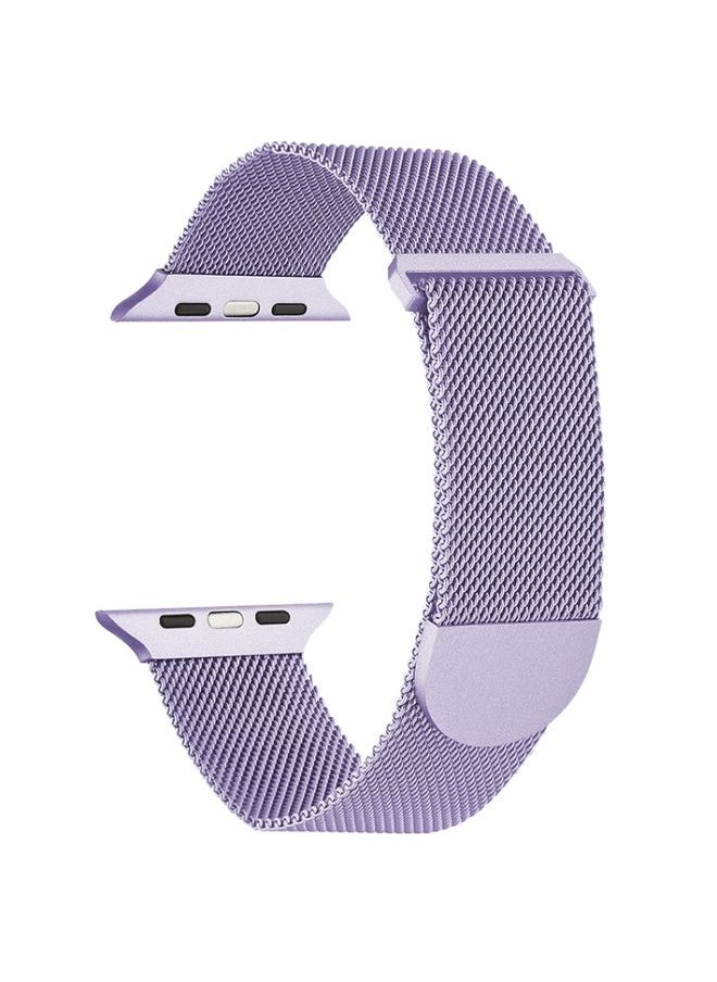 Generic - Replacement Strap For Apple Watch 5 44mm Milanese Metal Magnetic Watch Band Lavender Purple - Image 1
