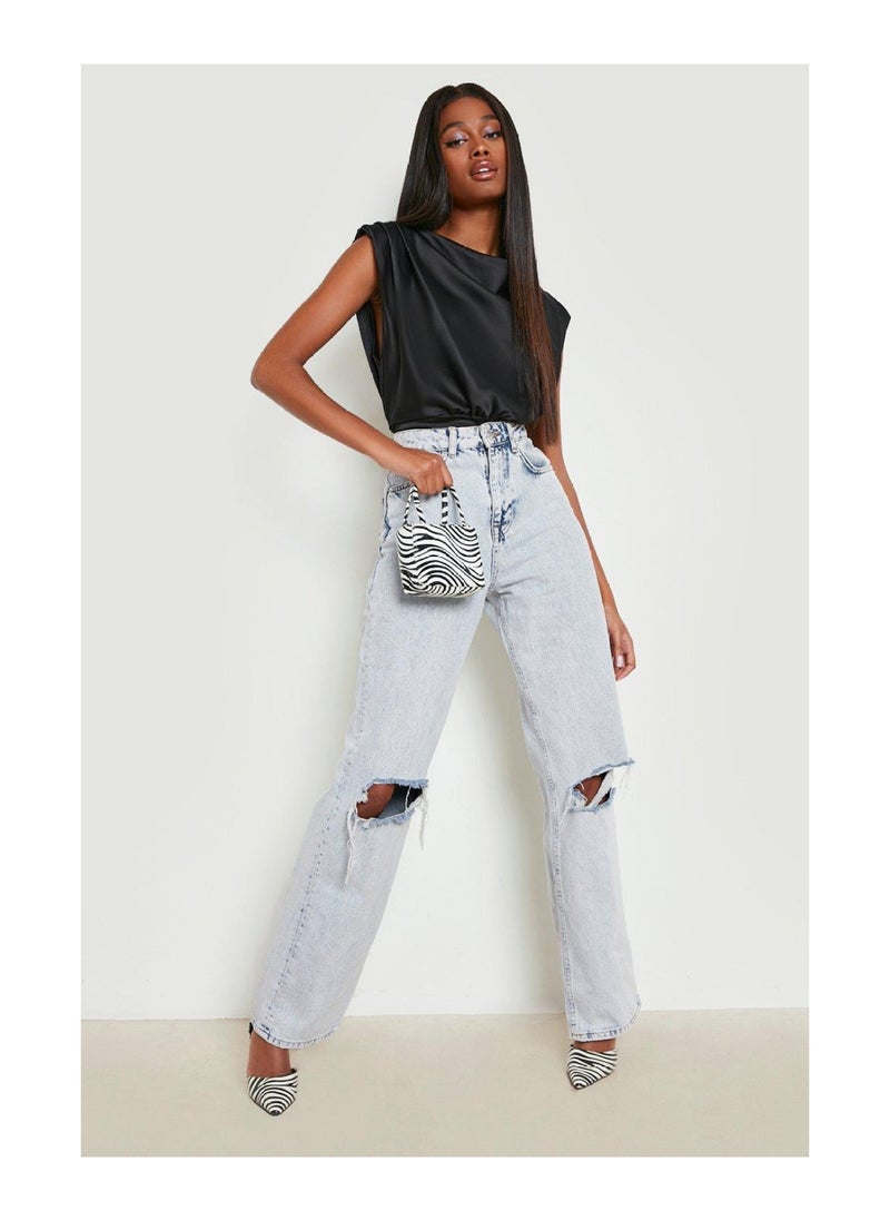 boohoo - Satin Sleeveless Cowl Bodysuit - Image 1