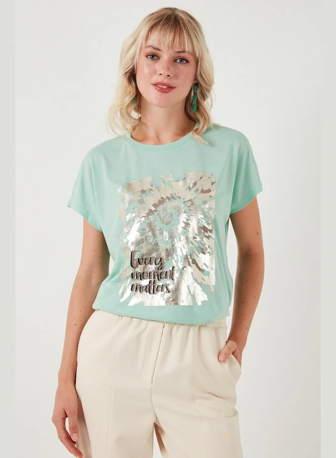 Lela Lela Printed Crew Neck Regular Fit T-Shirt Women's T-Shirt 6671001