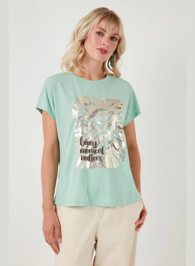 Lela Lela Printed Crew Neck Regular Fit T-Shirt Women's T-Shirt 6671001