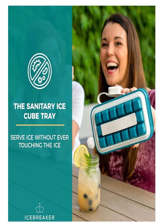 sokany - 18 Ice Cubesthe Most Sanitary Ice Tray for Freezer Ice Cube Maker Makes ,Disassemble This Silicone Ice Cube Tray with Lid for Easy Cleaning (Green) - Image 1