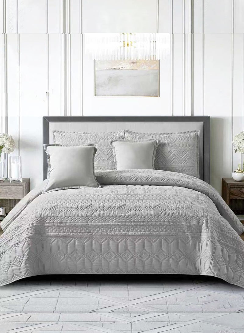 ميرال مفرش سرير نفرين سادة مضغوط – 6 قطع – لحاف محبوك 220×240 سم مع شرشف مغاط 200×200×30 سم - Image 2