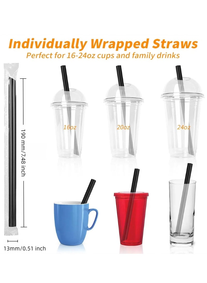 تشو داي 13 مم × 190 مم (50 قطعة) شفاطات بوبا للاستخدام مرة واحدة، شفاطات سموثي جامبو، مغلفة بشكل فردي من البلاستيك، شفاط كبير للاستخدام مرة واحدة ذو فم واسع - Image 3