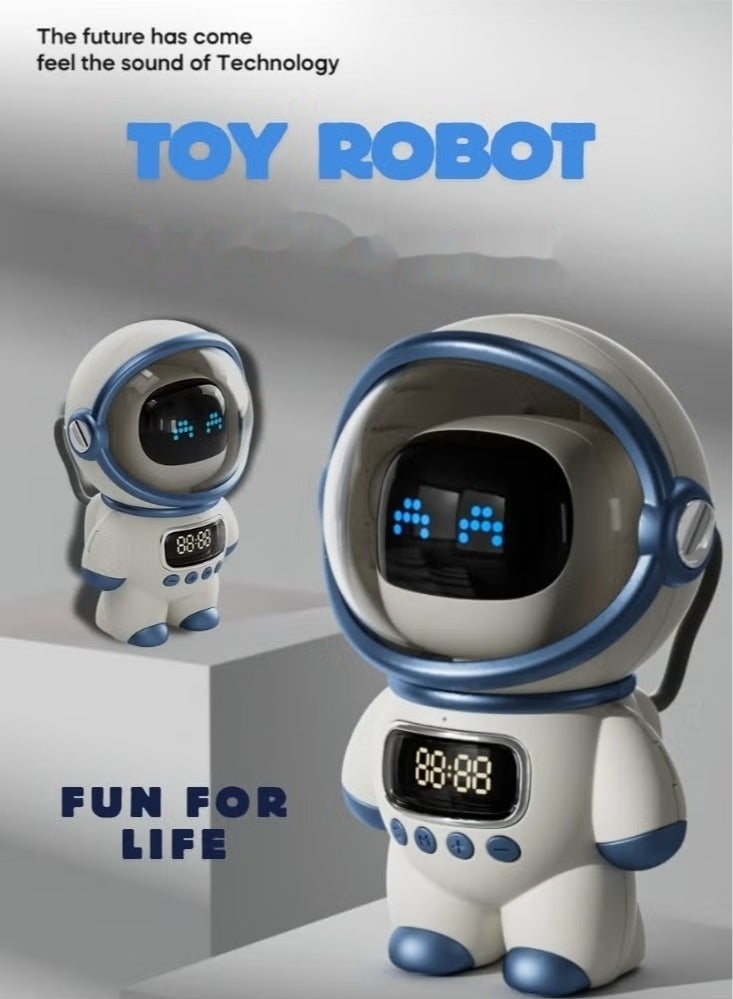 Fashion Astronaut Speaker, Voice Bluetooth Speaker for PC Desktop Home Decor Minimalistic Spaceman Clock TF Card Clock AI Intelligent intercom Alarm Clock Toy - Image 1