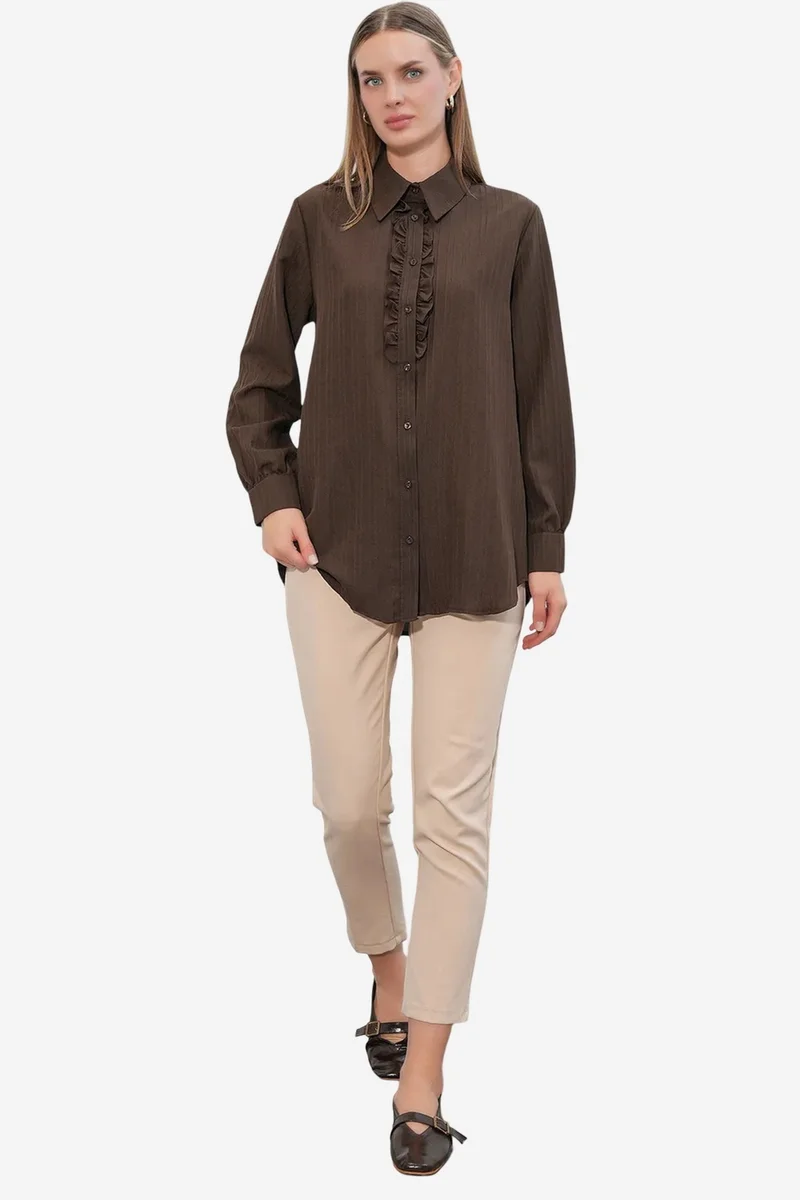 بيغ دارت BDART Ruffle Detailed Textured Shirt