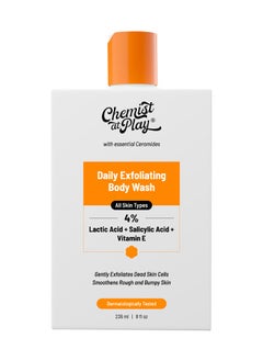 Chemist at Play Chemist At Play Exfoliating Body Wash 236ml | 4% (Salicylic Acid, Vitamin E and Lactic Acid) | Paraben & SLS Free | Removes Tan| Prevents Dry, Rough, Bumpy Skin | Men & Women  - Image 1