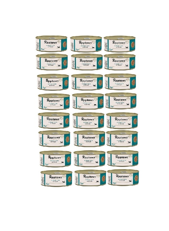 Applaws Ocean Fish Adult Wet Cat Food Tin 24x70g - Image 1