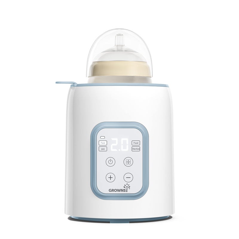 GROWNSY GROWNSY Bottle Warmer, 8-in-1 Fast Baby Milk Warmer with Timer for Breastmilk or Formula, Accurate Temperature Control, Multifunctional Baby Bottle Warmers for All Bottles- Blue  - Image 1