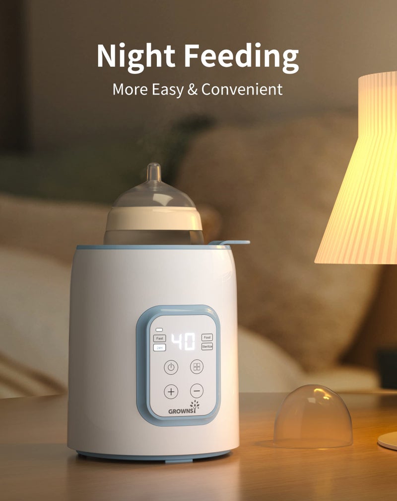 GROWNSY GROWNSY Bottle Warmer, 8-in-1 Fast Baby Milk Warmer with Timer for Breastmilk or Formula, Accurate Temperature Control, Multifunctional Baby Bottle Warmers for All Bottles- Blue  - Image 4