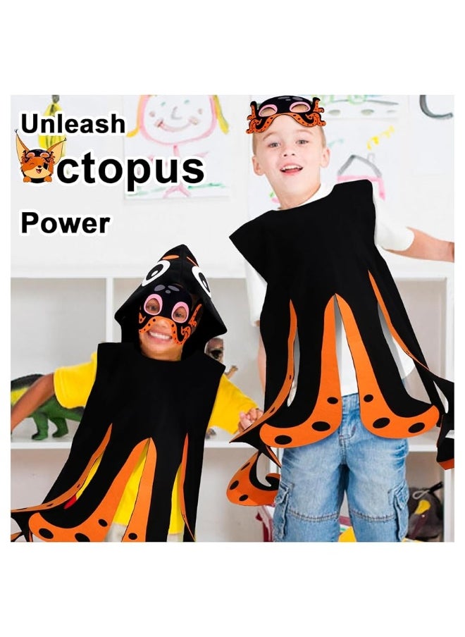 iROLEWIN iROLEWIN Octopus Costume for Kids Fish Mask Under The Sea Animal Squid Costume Party Favors Toddler Dressup Jellyfish Toys  - Image 3
