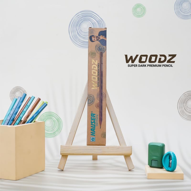 HAUSER ARTZ WOODZ SUPER DARK - WOODEN PENCIL Set – 20 Pcs Multicolor Pencils | Extra Dark Lead for Smooth Writing | Ideal for Kids School Use & Drawing - Image 2