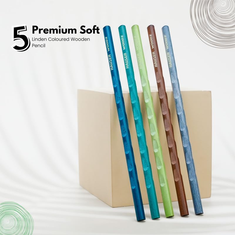 HAUSER ARTZ WOODZ SUPER DARK - WOODEN PENCIL Set – 20 Pcs Multicolor Pencils | Extra Dark Lead for Smooth Writing | Ideal for Kids School Use & Drawing - Image 3