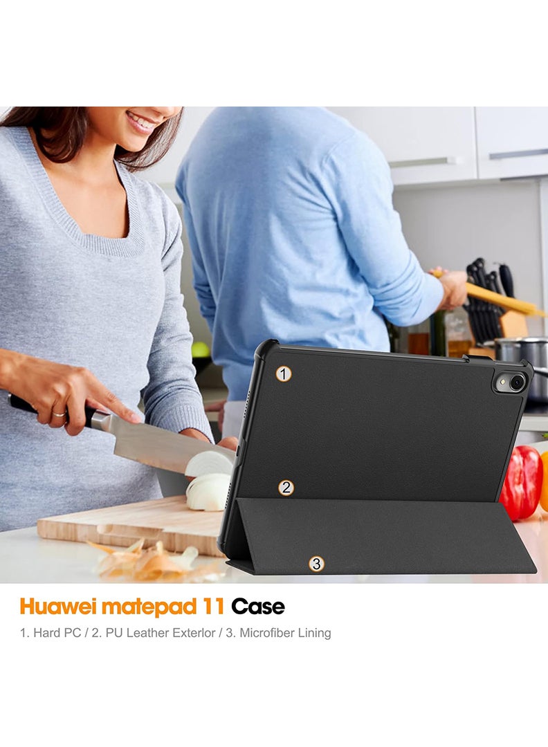 Theodor Protective Flip Case For Huawei MatePad 11 (2023) With Trifold Stand Auto Wake Sleep Shockproof Cover Kitten wool - Image 4