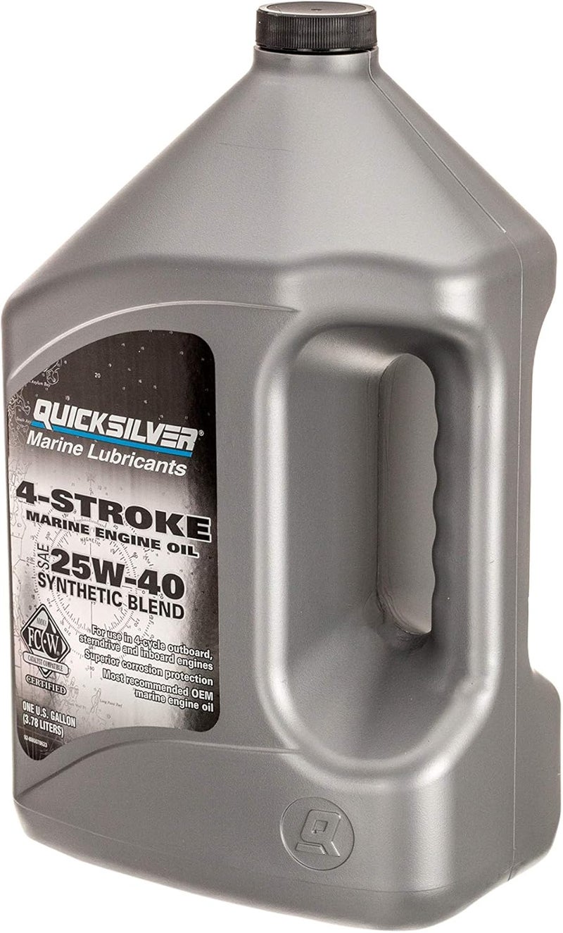 Quicksilver زيت محرك بحري صناعي مختلط 25W40 4Stroke من كويك سيلفر 1 جالون - Image 5