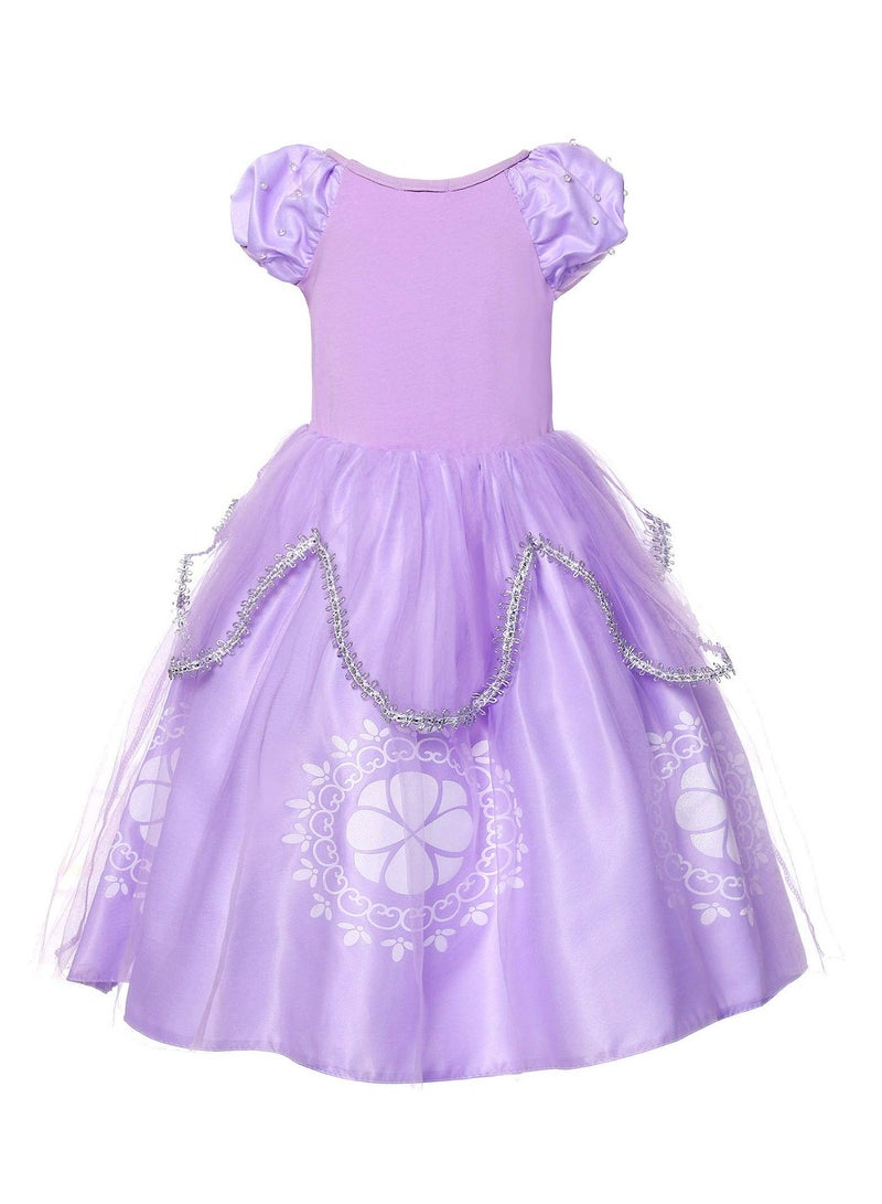 CMGTYYD Girls Princess Sofia Costume Dress Birthday Party Dress - Image 2