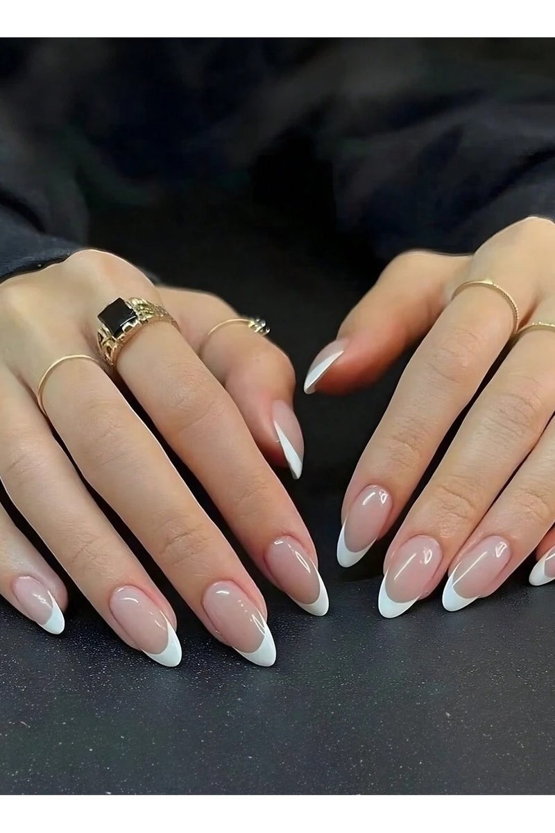 اظافر تركيب مزيفه بشكل لوزي تحتوي العلبه على 24 ظفر مع مبرد اظافر و صمغ - Image 1