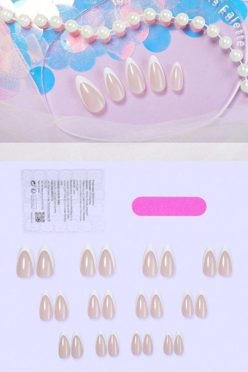 اظافر تركيب مزيفه بشكل لوزي تحتوي العلبه على 24 ظفر مع مبرد اظافر و صمغ - Image 2