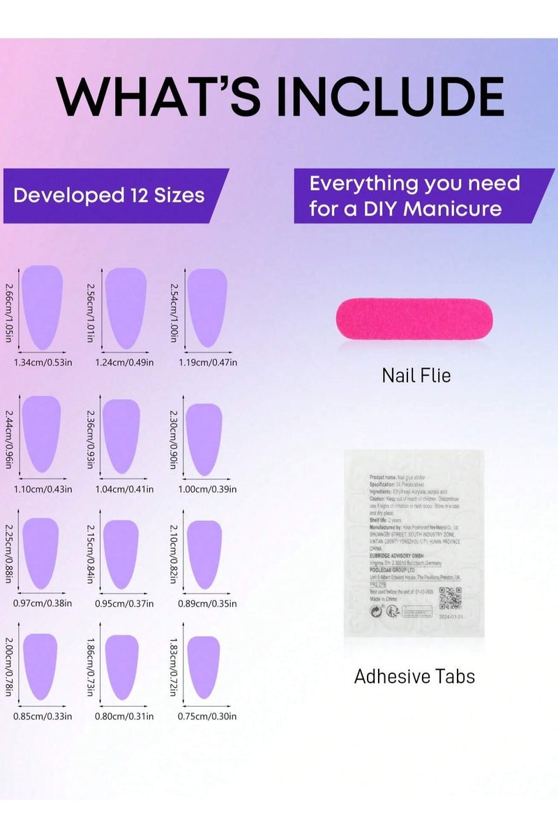 اظافر تركيب مزيفه بشكل لوزي تحتوي العلبه على 24 ظفر مع مبرد اظافر و صمغ - Image 4