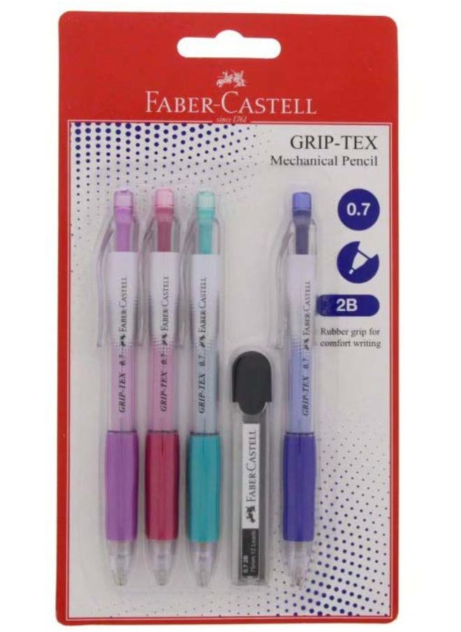 FABER-CASTELL - FC Grip Tex Mechanical Pencil (Set of 4 + 1 lead) - Image 1